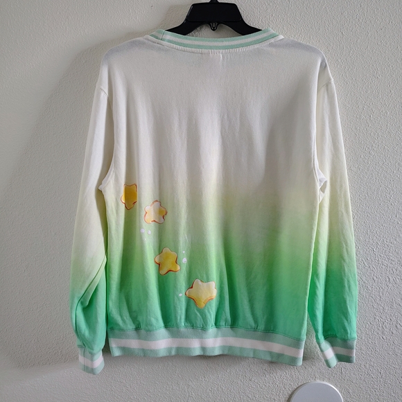 Hello Kitty x Care Bears Keroppi Funshine Bear Sweatshirt Size M Green Ombre - Picture 8 of 13